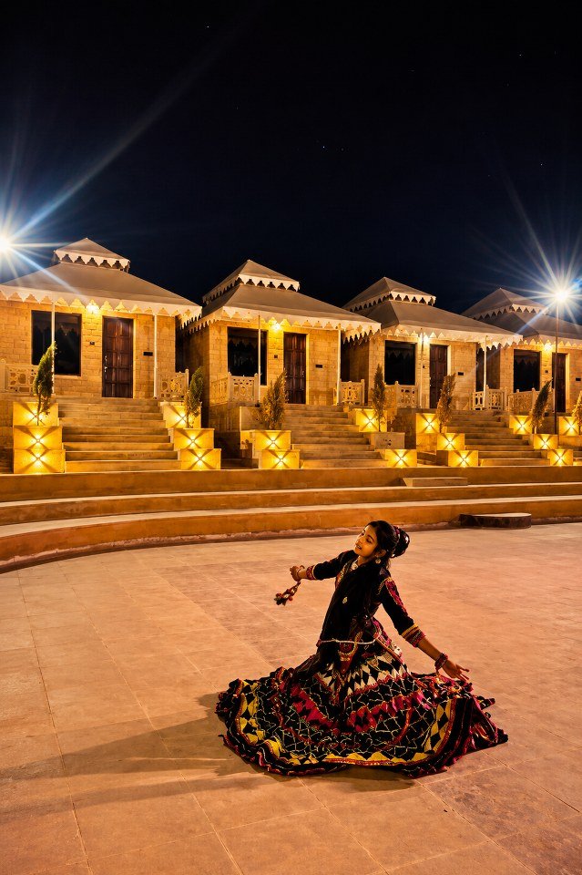 Rajasthani cultural dance evening at Desert Mafia Camp Jaisalmer