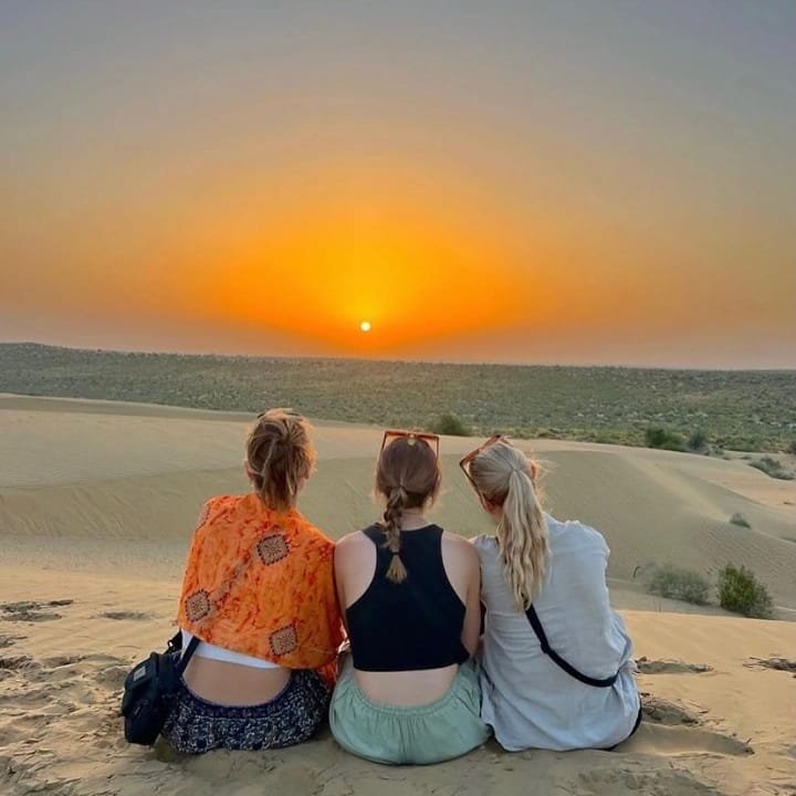Open Jaisalmer desert used for an overnight camp stay
