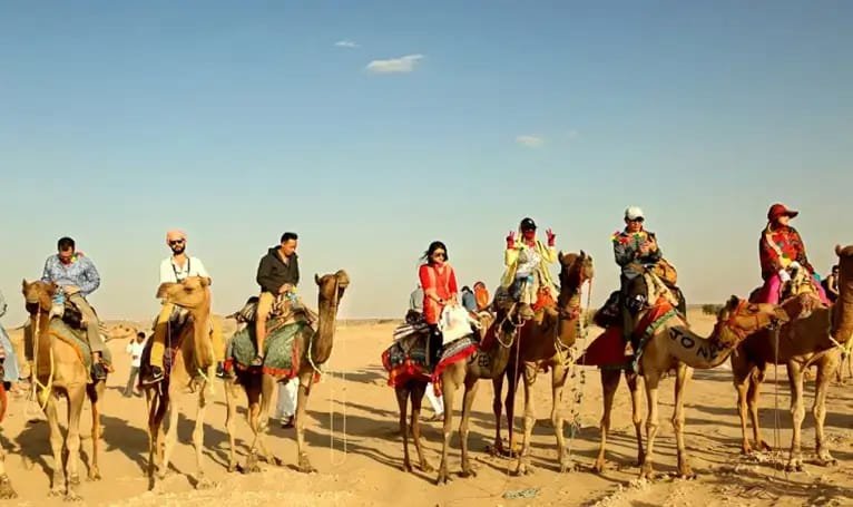 Transfer toward Jaisalmer desert camp for a night stay